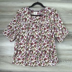 Knox Rose Women’s Floral Peasant Top Sz M